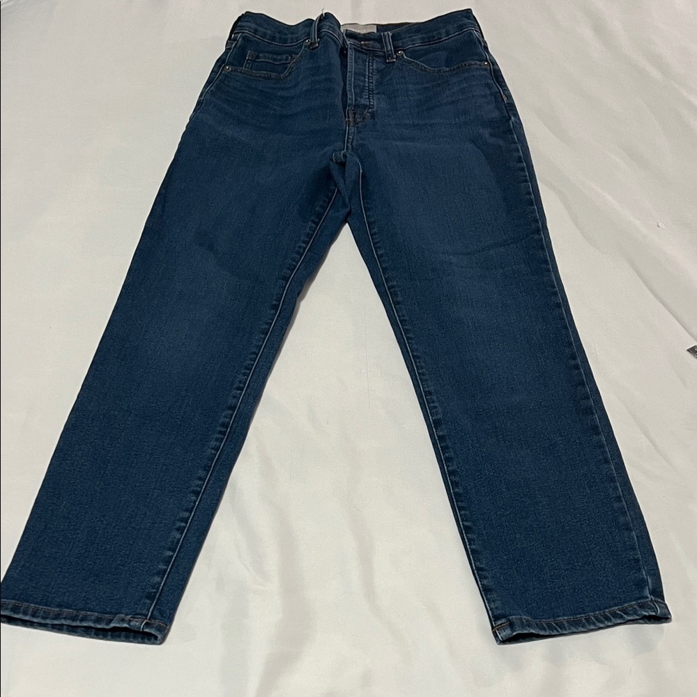 Everlane High Rise Slim Straight Button Fly Cigarette Jeans - Picture 3 of 6